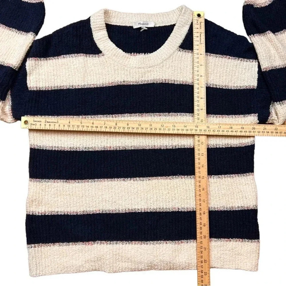 Madewell Striped Lakeville Pullover Sweater in Bone, Size S - Picture 6 of 14